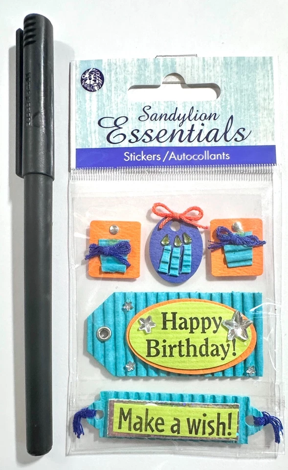 SandyLion Happy Birthday Stickers Card Making Scrapbooking - Image 1 of 1