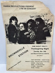 BROWNSVILLE STATION Concert Advertisement Joplin Mo Memorial Hall Late 70s - Picture 1 of 8