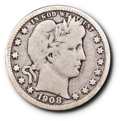 1908-D Barber Quarter Silver  25C Cover