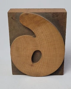 LARGE NUMBER "6 or 9" ANTIQUE LETTERPRESS VINTAGE WOODEN PRINT BLOCK STAMP 3" - Picture 1 of 7