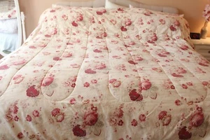 Edredón vintage Waverly Garden Room Norfolk Rose completo reversible 2 manteles - Imagen 1 de 5