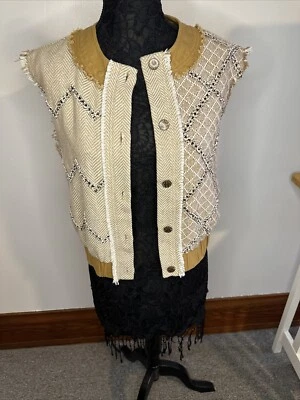 Miss Me Open Front Knit Vest  Boho Woman’s Small Sleeveless Tan NWT - Image 1 of 4