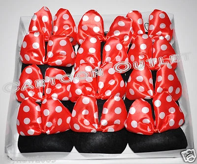 12 NIÑAS ROJO LUNARES MOÑO SOMBREROS FAVORES FIESTA DIADEMA UNICORNIO ACCESORIOS PARA EL CABELLO  Foto 1 de 4