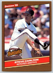 1986 Donruss Highlights STEVE CARLTON #35 Giants HOF - FREE Ship!