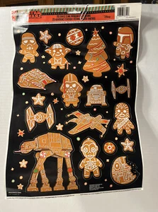 Disney Star Wars Navidad Pan de Jengibre Estático Ventana Adhesiva 20 Decoraciones - Imagen 1 de 7