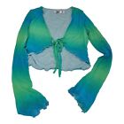 TIGER MIST Long Sleeve Bandana Top Womens Blue/Green Size XSmall Great Condition