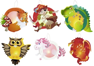 Heyda Kinder Laternen Laterne Bastelset Lampion Eule Fuchs Dino Einhorn Drache - Bild 1 von 13