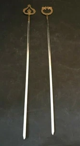 Vintage Brass Kabab Skewers Set of 2 15.5" - Imagen 1 de 2