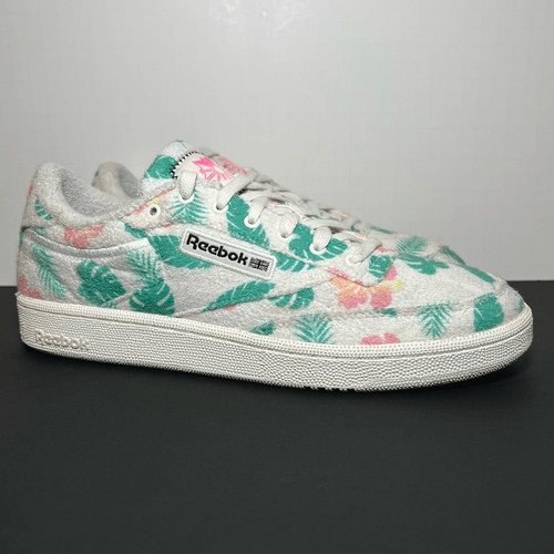 Sneakers da donna REEBOK Club C 85 stampa tropicale tessuto in spugna taglia 11