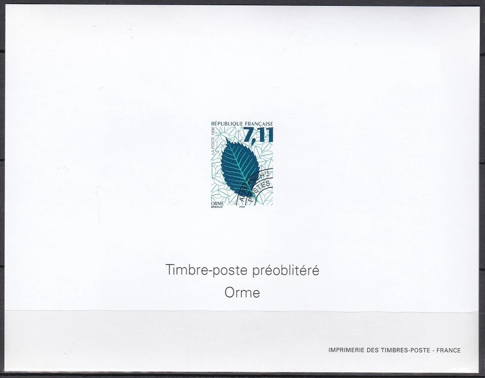 Франция Sc2520 лист, дерево, растение, вяз, Deluxe доказательство - Изображение 1 из 1