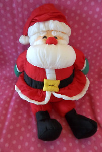 PUFFALUMP Style Santa Claus Nylon Plush Stuffed Toy Christmas 14" VTG Hallmark