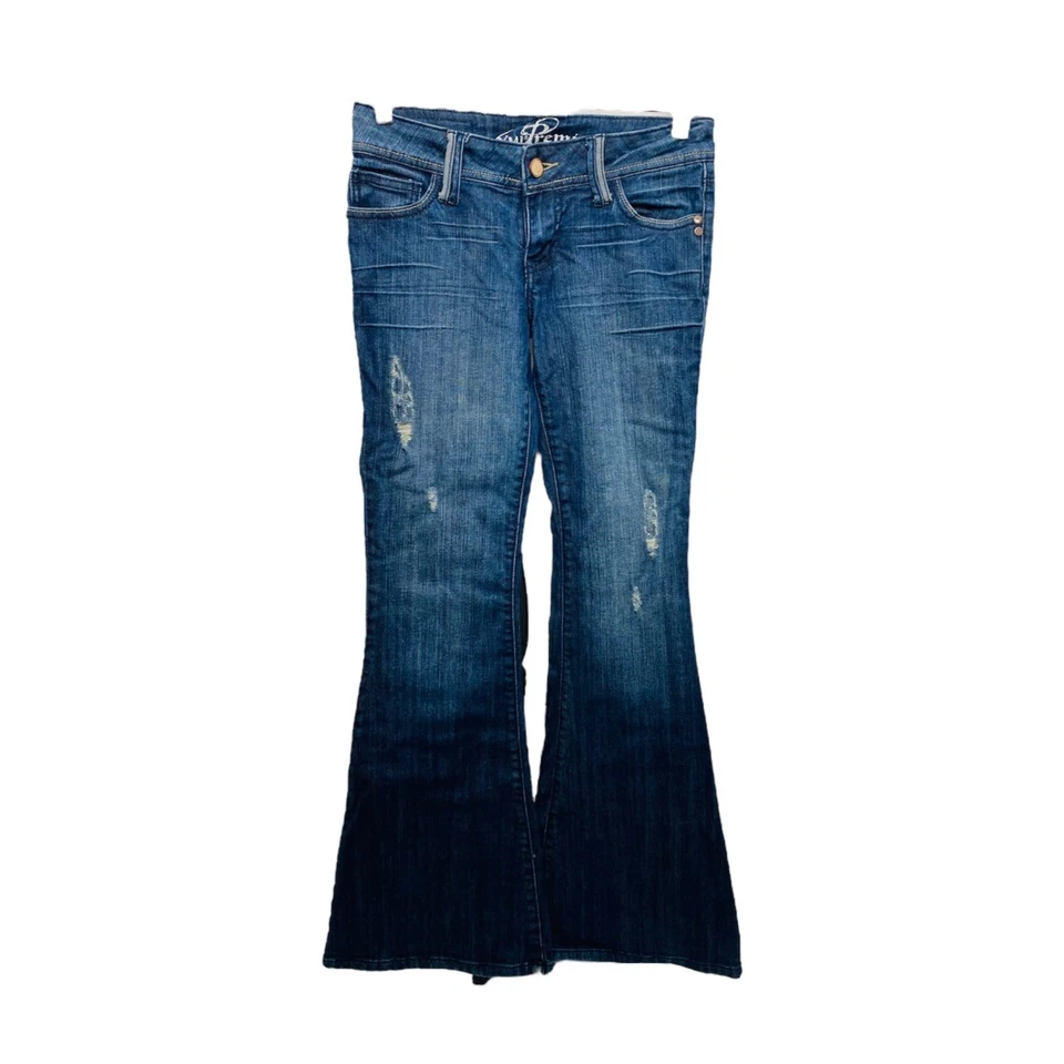 Junior’s 5 X 33 Flare Leg Jean’s YMI Premium Blue Denim 5 Pocket - Image 1 of 4