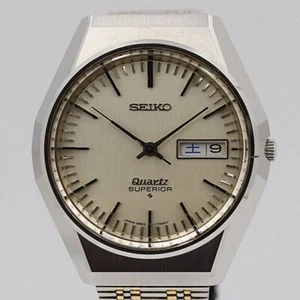 Seiko Superior 3883-7000 Day Date Quartz Analog Men's Watch Silver Dial Used JPN - Picture 1 of 4