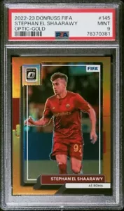 2022-23 Stephen El Shaarawy Panini Donruss Optic Gold Holo AS Roma 7/10 PSA 9 - Foto 1 di 3