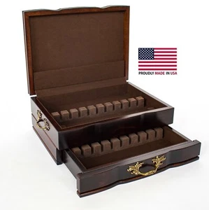 American Chest Company Grandeur Besteck Truhe Aufbewahrung Organizer Antik Messing - Bild 1 von 2