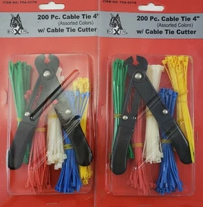 Boxer Tools 400 Pc 4” Cable Zip Ties w/ (2) Cutting Pliers - Picture 1 of 3