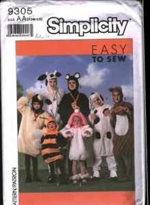 9305 Vintage Simplicity Pattern Misses 1980s Adult Animal Costumes Cow Uncut - Picture 1 of 2