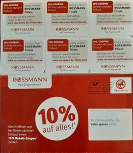 30 Stück Rossmann Gutscheine/Coupons gültig bis 31.08.2025 - Bild 1 von 1