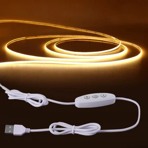 2.7mm COB LED Strips Light 5V USB Dimmable Flexible Tape Lights Home Lighting TV - Picture 1 of 22