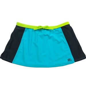 ZeroXposur Girls Swim Skirt Size 10 Blue Black Stretch Beach Pool