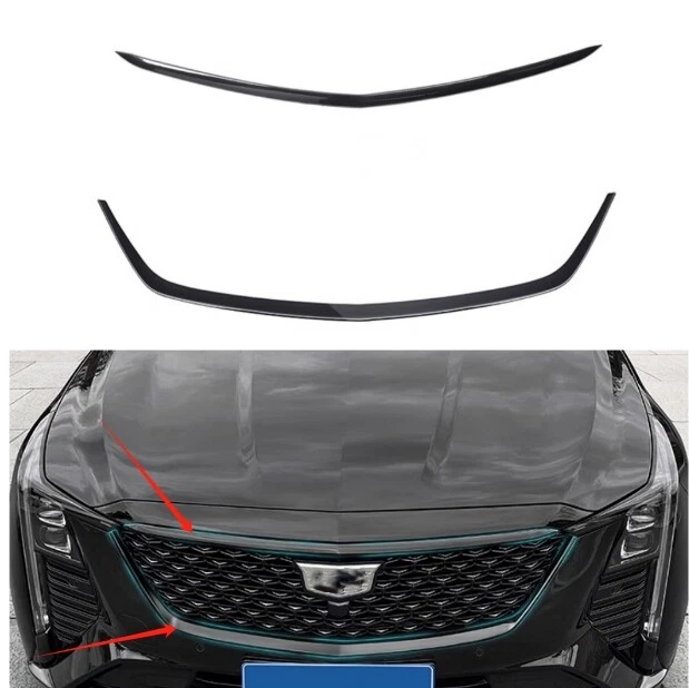 Parrilla de parachoques delantero negra cubierta decorativa 2X para Cadillac CT5 2025 Foto 1 de 4