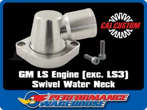 Thermostat Housing GM LS LS1 LS2 Satin Billet Alum 90 Degree Swivel Water Neck - Picture 1 of 2