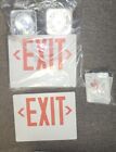 Uline H-6509 Hard-Wired Plastic Exit Sign w/Emergency Lights & Red Letters - New