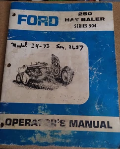 Manual de operador de empacadora de heno Ford 250 (serie 504) - Imagen 1 de 11
