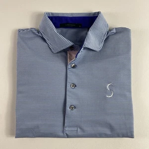 Polo Sebonack Golf Club Greyson Hawthorn para hombre grande azul a rayas $120 - Imagen 1 de 10