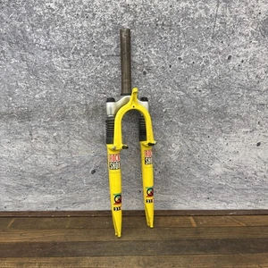 Vintage RockShox Quadra 21R Suspension Fork 1-1/8 Threadless Yellow MTB Canti 7" - Picture 1 of 17