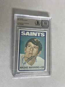 Archie Manning signed encapsulated Card Beckett BAS cert slabbed 1972 Topps RC - Picture 1 of 2