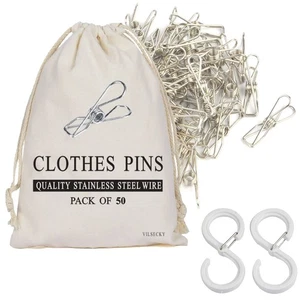 50 Piezas Pinzas para Ropa Clips para Chips de Lavandería - Duraderos Acero Inoxidable Prendedores para Ropa,... - Imagen 1 de 7