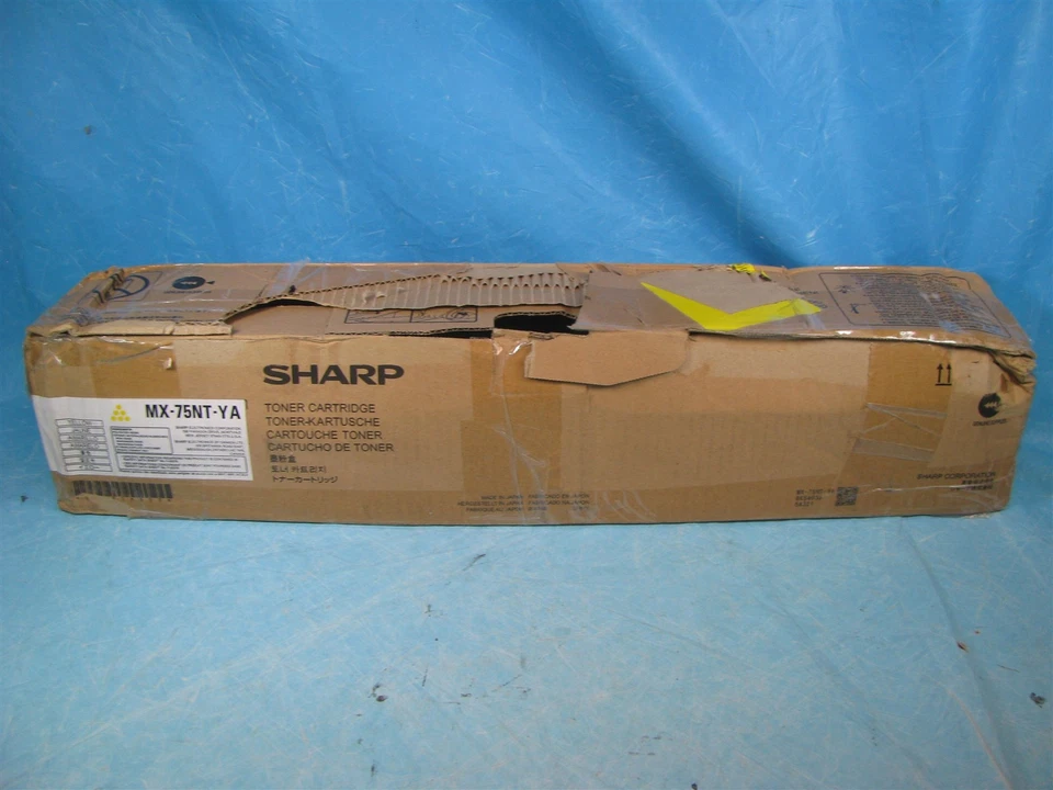 Genuine Sharp MX-75NT-YA Yellow Toner Cartridge - FREE SHIPPING - DAMAGED BOX - Image 1 of 1
