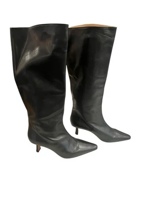 BOTAS ANA PALMA HECHAS EN ESPAÑA CUERO NEGRO TACÓN TALLA UE 36/US 5,5 $595 Foto 1 de 4