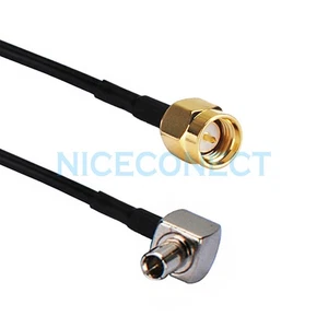 SMA Male to TS9 Male Right Angle Extension Connector RF Pigtail RG174 Coax Cable - Picture 1 of 3