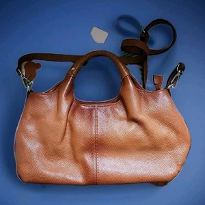 Iswee Leather Handbag Slouch Shoulder Bag Top Handle Med. Brown/NWOT/SEE PHOTOS - Picture 1 of 16