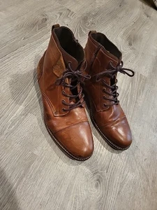 Stivaletti Bull Boxer Kelden artigianali da uomo taglia 13 in pelle marrone stringati - Foto 1 di 7