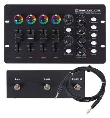 DMX Controller 16 Kanäle LED Bühnenlicht Licht DJ Set Fuß Fernbedienung Kabel - Bild 1 von 4