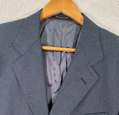 Vintage Lubiam Blazer Jacket Men 40R Gray Virgin Wool Formal Single Breasted EUC - Image 1 of 4