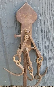 Antike Steelyard Waage Balkenwaage mit Haken rustikal primitiv Bauernhof Werkzeug - Bild 1 von 12