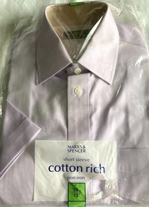 Marks & Spencer short sleeved shirt size 15R 38cm - Picture 1 of 5