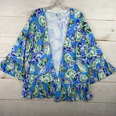 Cárdigan Chico's para mujer talla 3 US XL manga larga campana frente abierto suéter lino Foto 1 de 4