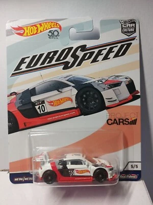 Hot Wheels 1/64 🇨🇵 Eurospeed Audi R8 LMS #5/5 réal riders MÉTAL - Photo 1/4