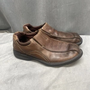 Clarks Collection Sherwin Time Brown Leather Slip-On Loafer Shoes Men's US 11 M - Picture 1 of 22
