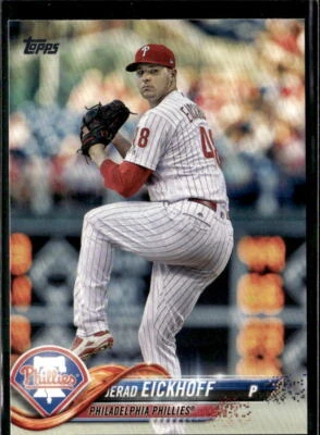 2018 Topps Series 2 Jerad Eickhoff Philadelphia Phillies #621  5 Card Lot - Image 1 of 2