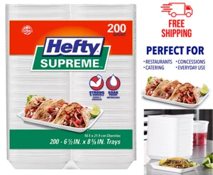 (200 TRAYS)HEFTY SUPREME FOAM CHAROLA MEAT/FOOD TRAY, 6 1/2" x 8 1/2" x 1" - Picture 1 of 7