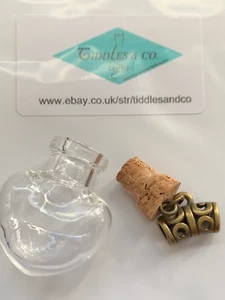 Colgantes Heart Glass Wishing Bottle, con tubo Iron Findings - 2 5 10 - Imagen 1 de 4