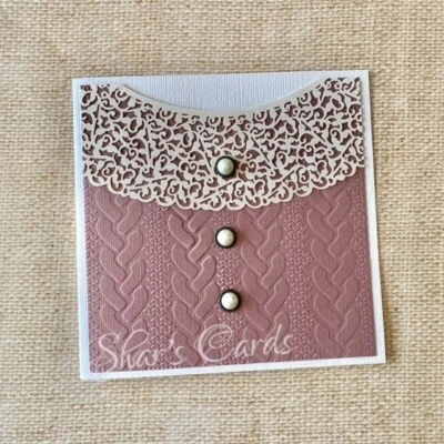 Mothers Day Card, Classic Nanna Knit Jumper with lace collar and pearl buttons - Image 1 of 4