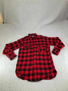 Vintage Woolrich Shirt Mens 15 Medium Red Wool 30s 40s USA Buffalo Plaid Hunting - Picture 1 of 17