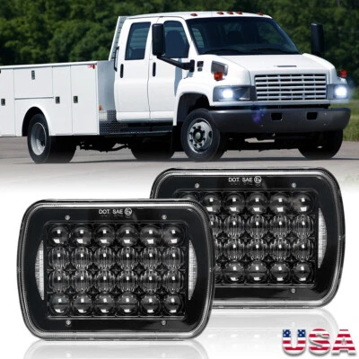 Faro LED negro H6054 5X7 7X6" 2 piezas para GMC C4500 C5500 C6500 Topkick 2003-09 Foto 1 de 4